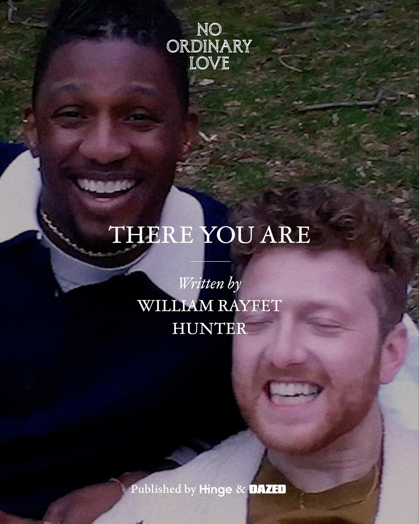 Instagram post by @willhunterr for Hinge. Caption reads: so excited to share my short story “There You Are”....