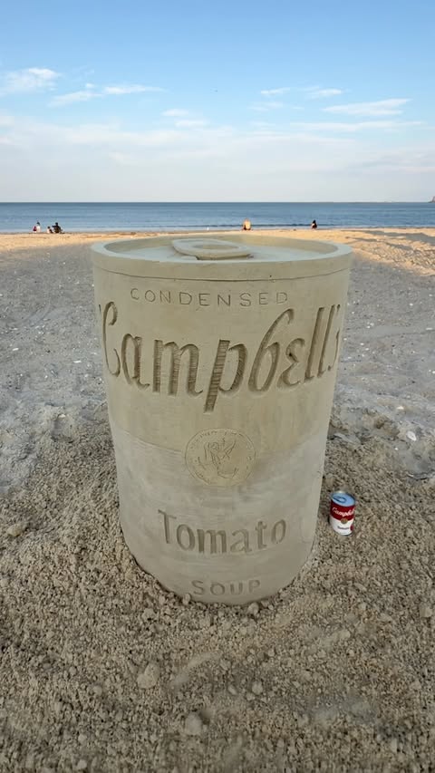 Instagram post by @jpsandman_inc for Campbell's. Caption reads: [...] Had an amazing time sculpting this....