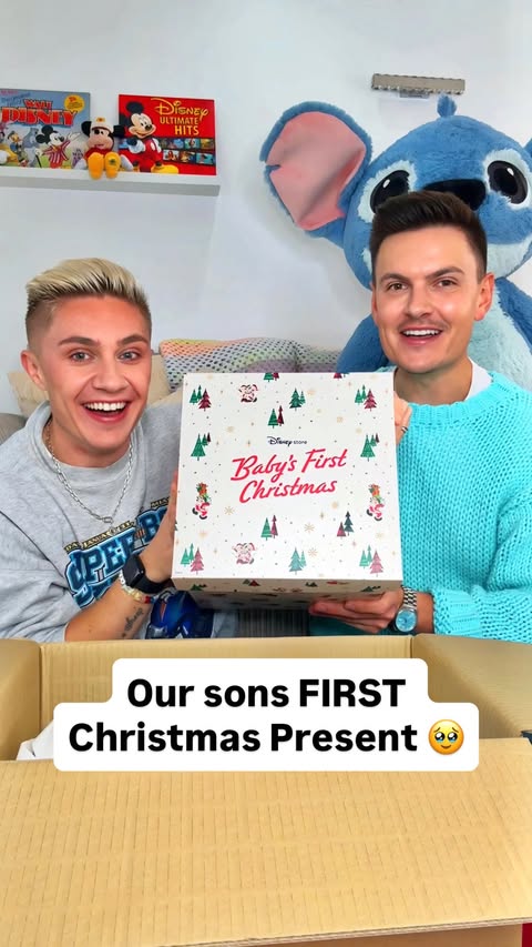 Instagram post by @matthewandryan for Disney Store. Caption reads: [...] first ever Christmas present from....
