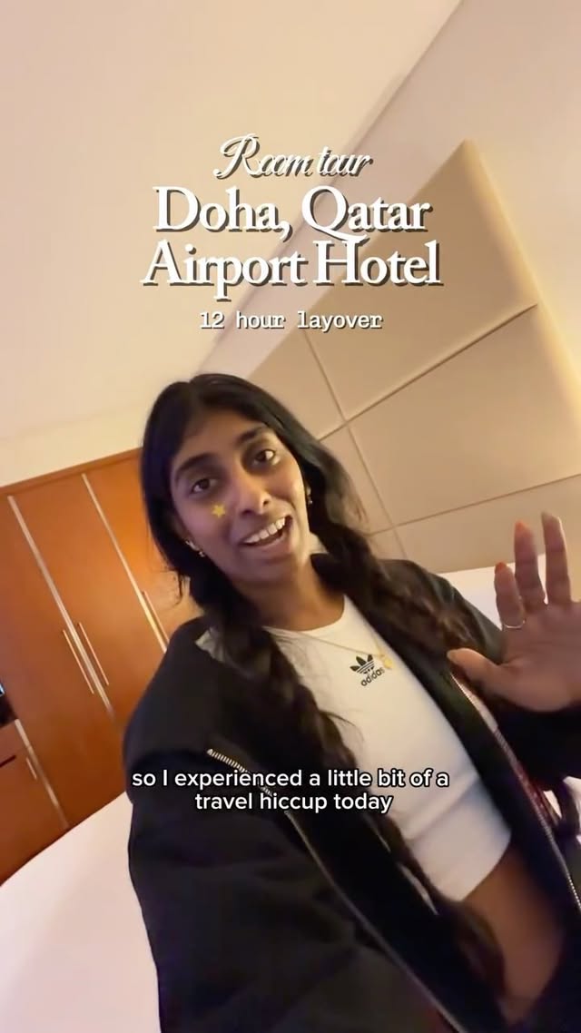 Instagram post by @chief_preeth for Qatar Airways. Caption reads: [...] before my last flight to Singapore....