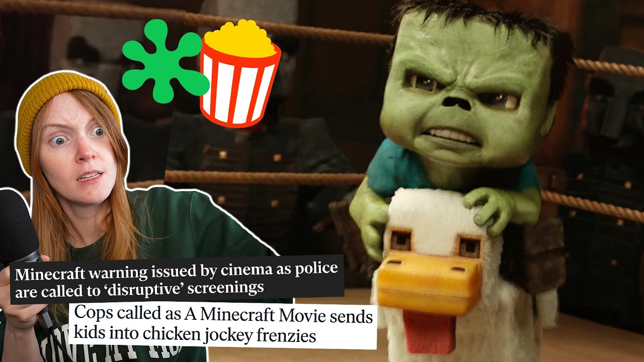 YouTube post by @AmandaTheJedi for Raycon. Caption reads: The MINECRAFT MOVIE is Getting Wild | Explained.