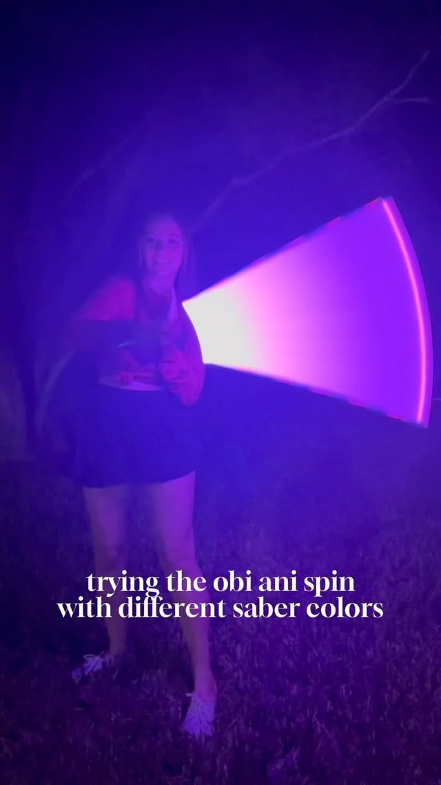 Instagram post by @blaynesadventures for SabersPro. Caption reads: [...] has a 28” blade and it’s from....