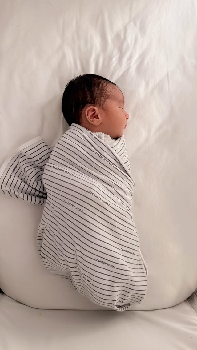 Instagram post by @yvonne.sokias for Mamas & Papas. Caption reads: the beginning of life in his @mamasandpapas_au Lua....