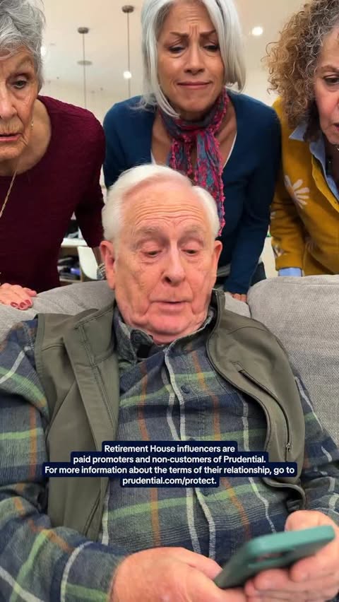Instagram post by @retirementhouse for Prudential. Caption reads: [...] Retirement is the ultimate glow-up.....