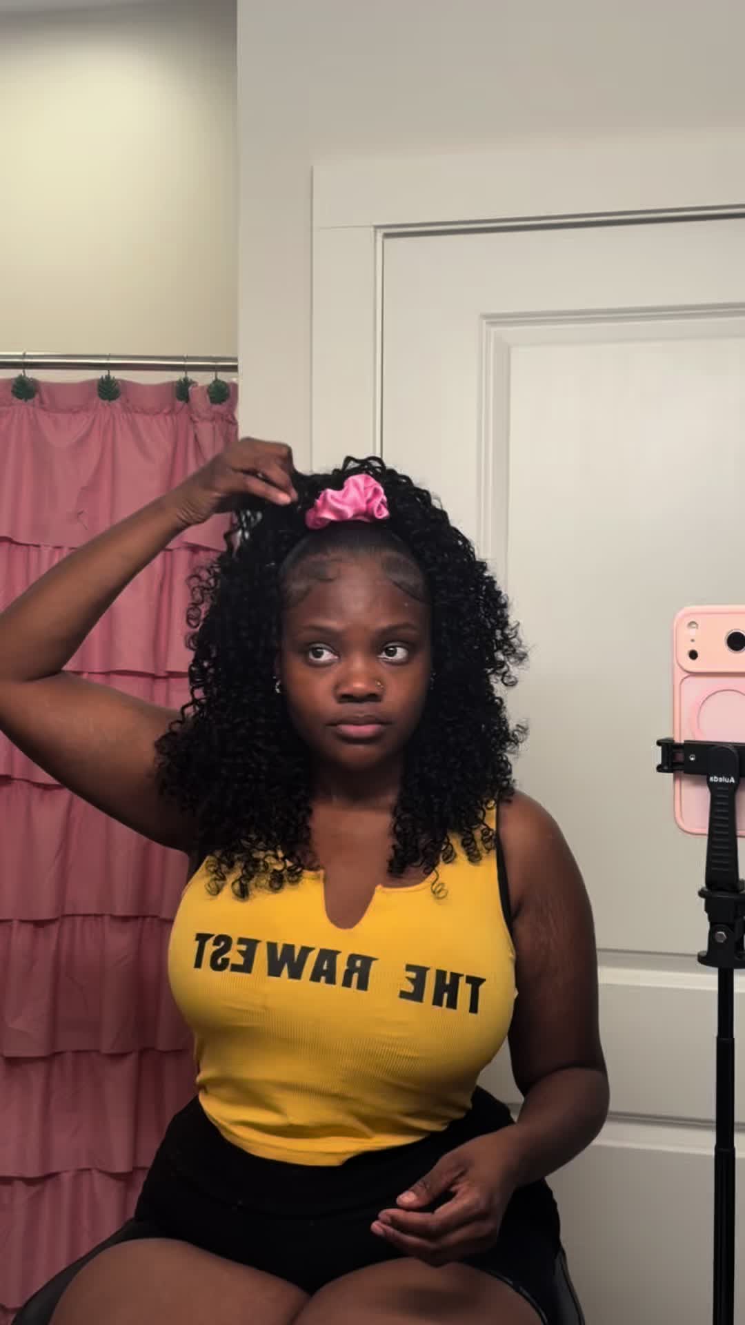 TikTok post by an influencer for AS A KISS HAIR. Caption reads: [...] 😍😍 with crochet hair @AS A KISS HAIR....