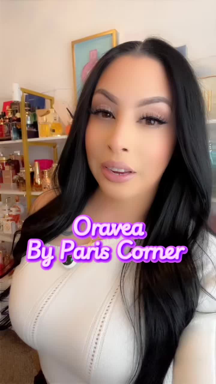 TikTok post by @perfume_queen_ for Paris Corner Perfumes. Caption reads: This is Oravéa by Paris Corner, and honestly… if....
