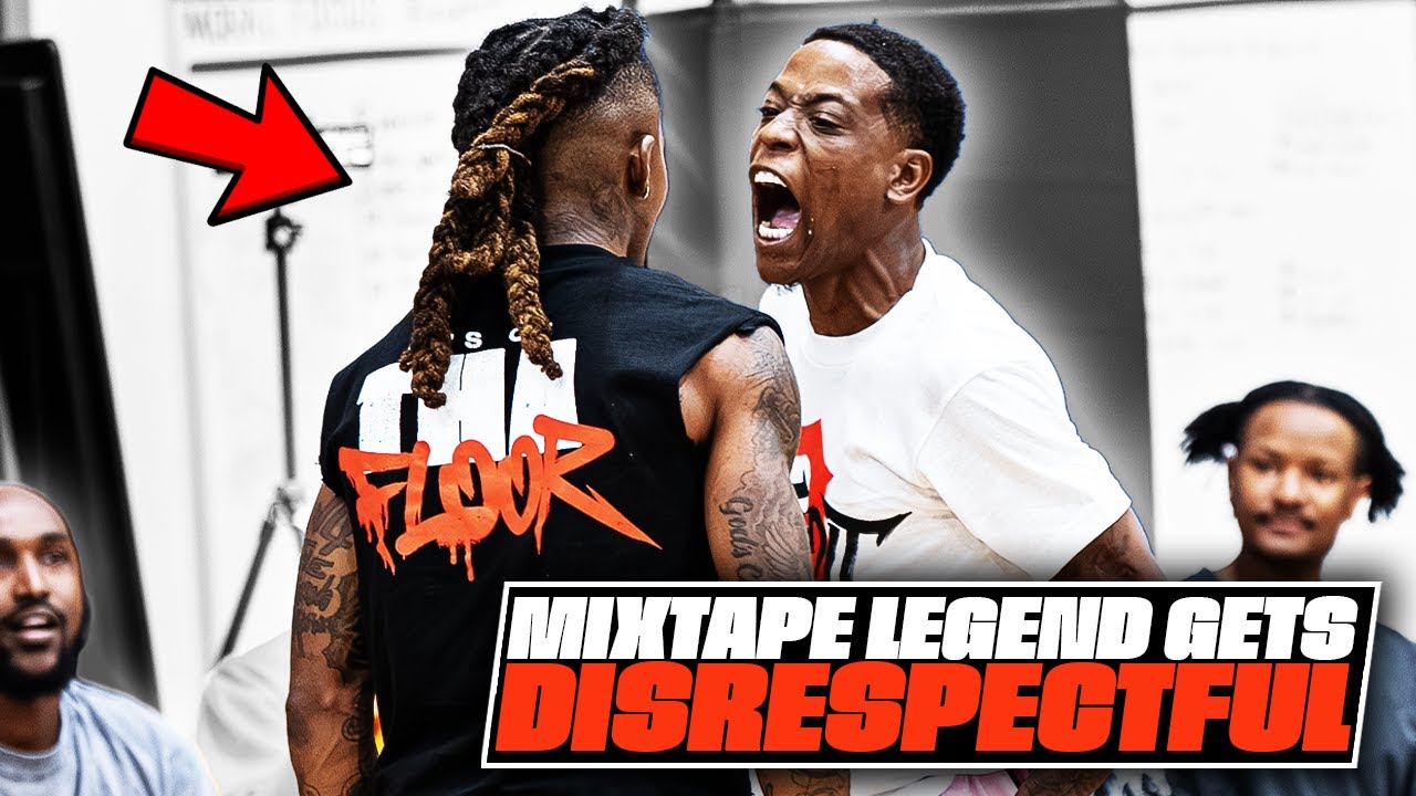 YouTube post by @OFFTHEDRIBBLETV for PrizePicks. Caption reads: Mixtape Legend Trae Jefferson vs LeftHand Dom Gets....