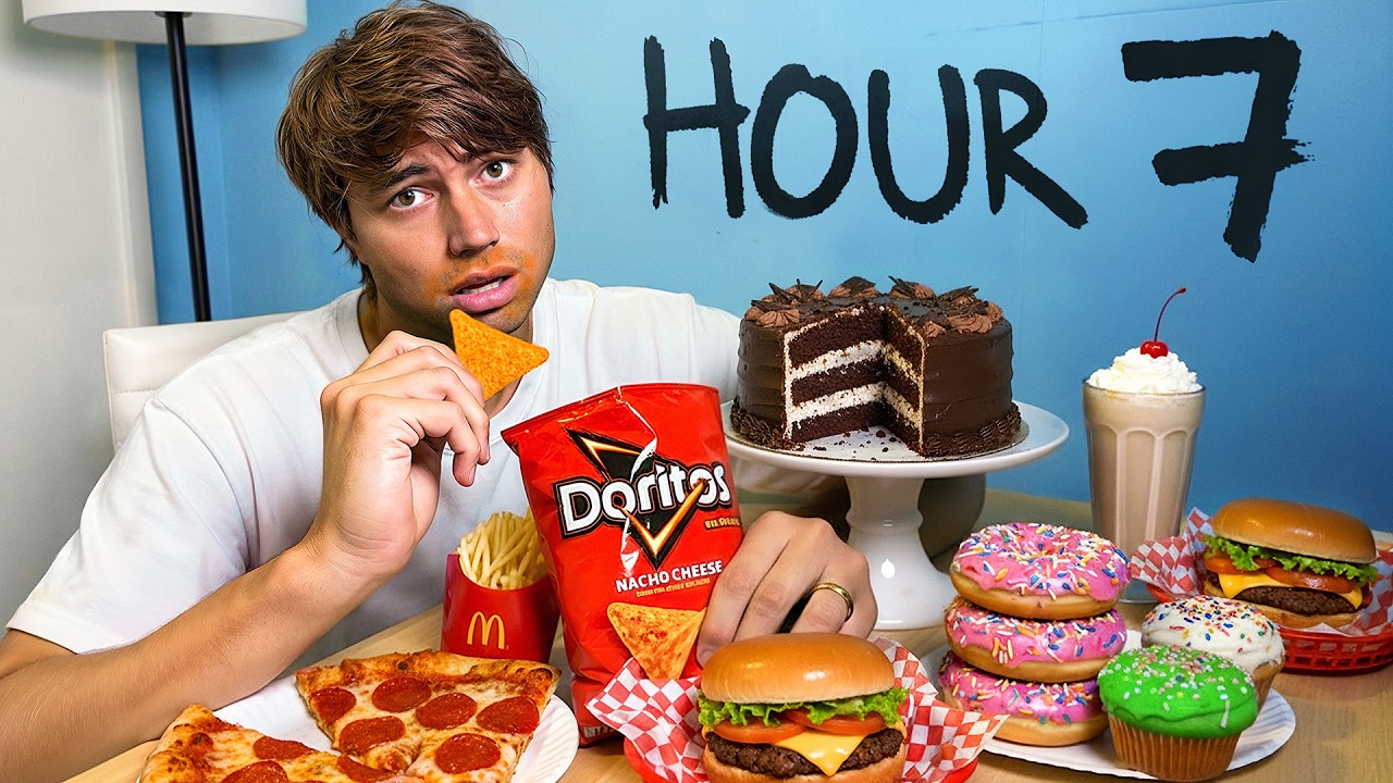 YouTube post by @AlexAhSue for Goldbelly. Caption reads: How Much Weight Can I Gain In 24 Hours?.