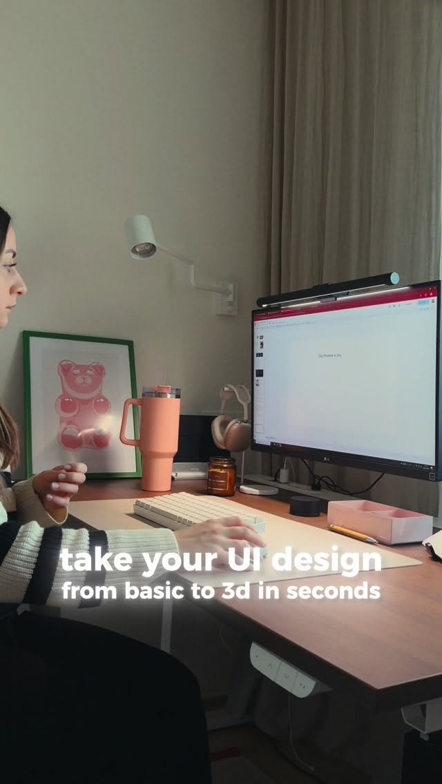 Instagram post by @asia.does.uxui for Kittl. Caption reads: [...] “3D” and I’ll send you the link to try Kittl....