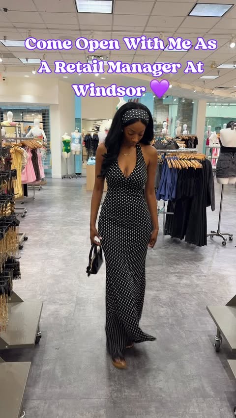 Instagram post by @janae_antoinette_ for Windsor Store. Caption reads: [...] show 💚💜 Come to work with me!....