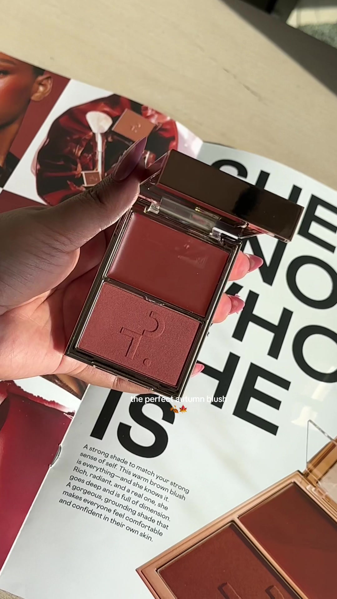 TikTok post by @sarahy_reyesg for Patrick Ta. Caption reads: [...] perfect autumn blush 😍🍁🍂 @Patrick Ta....