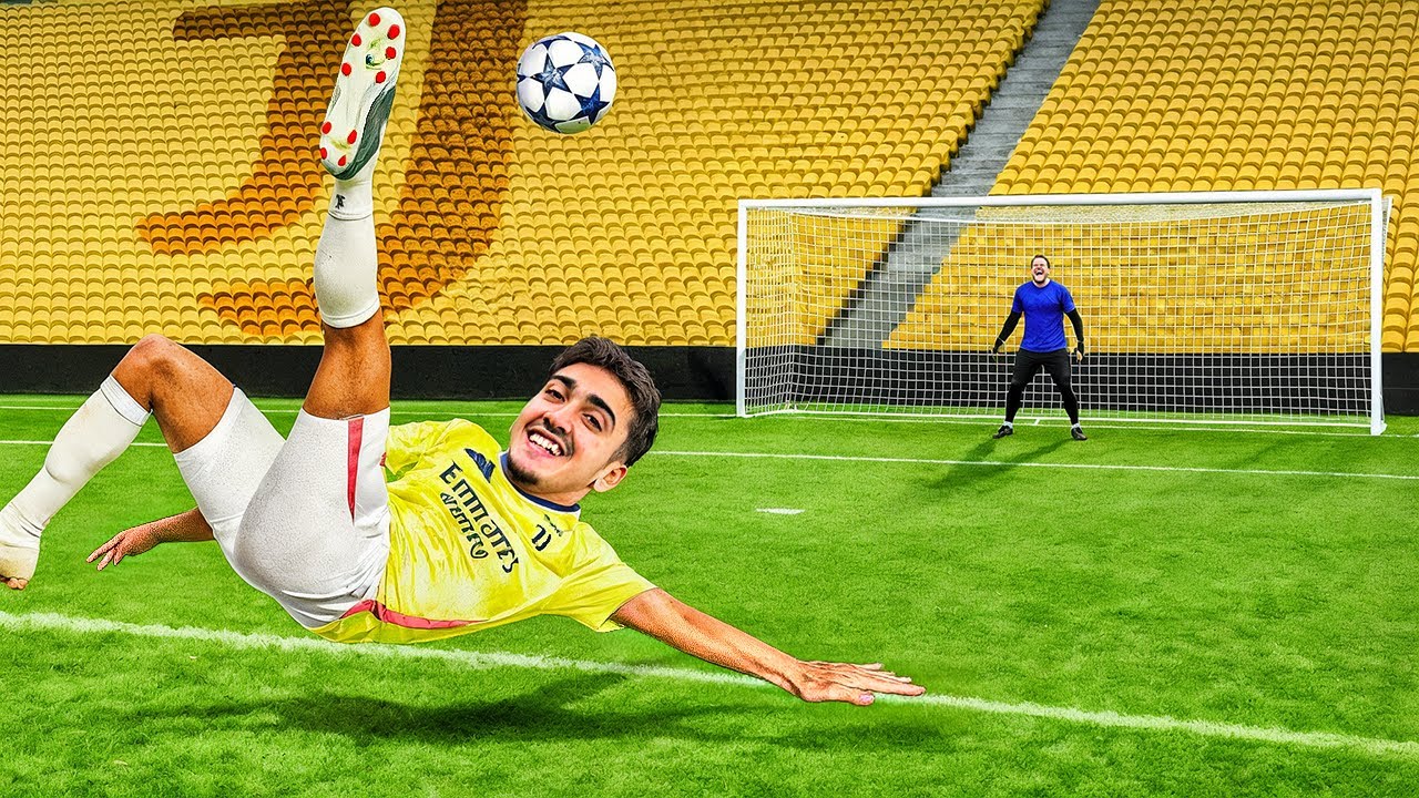 YouTube post by @samettkocabas for Vodafone. Caption reads: I TRIED IMPOSSIBLE JUVENTUS GOALS!.