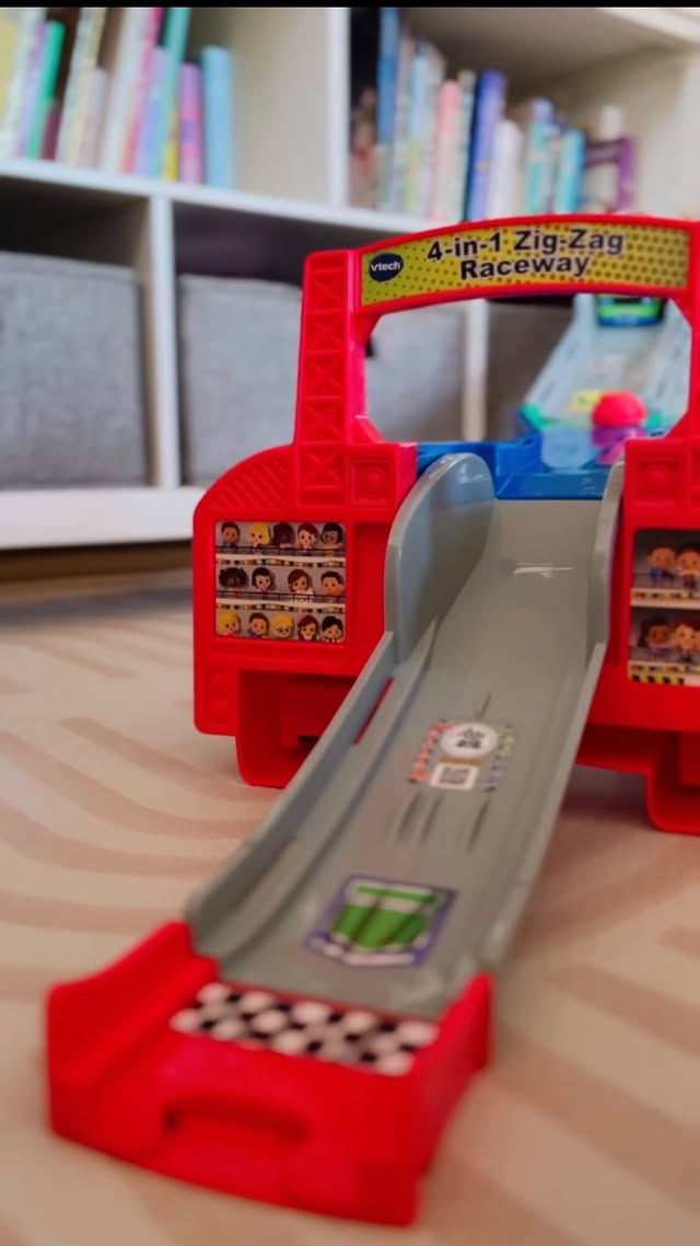 Instagram post by @angielambert15 for VTECH. Caption reads: [...] with new Go! Go! Smart Wheels toys from....