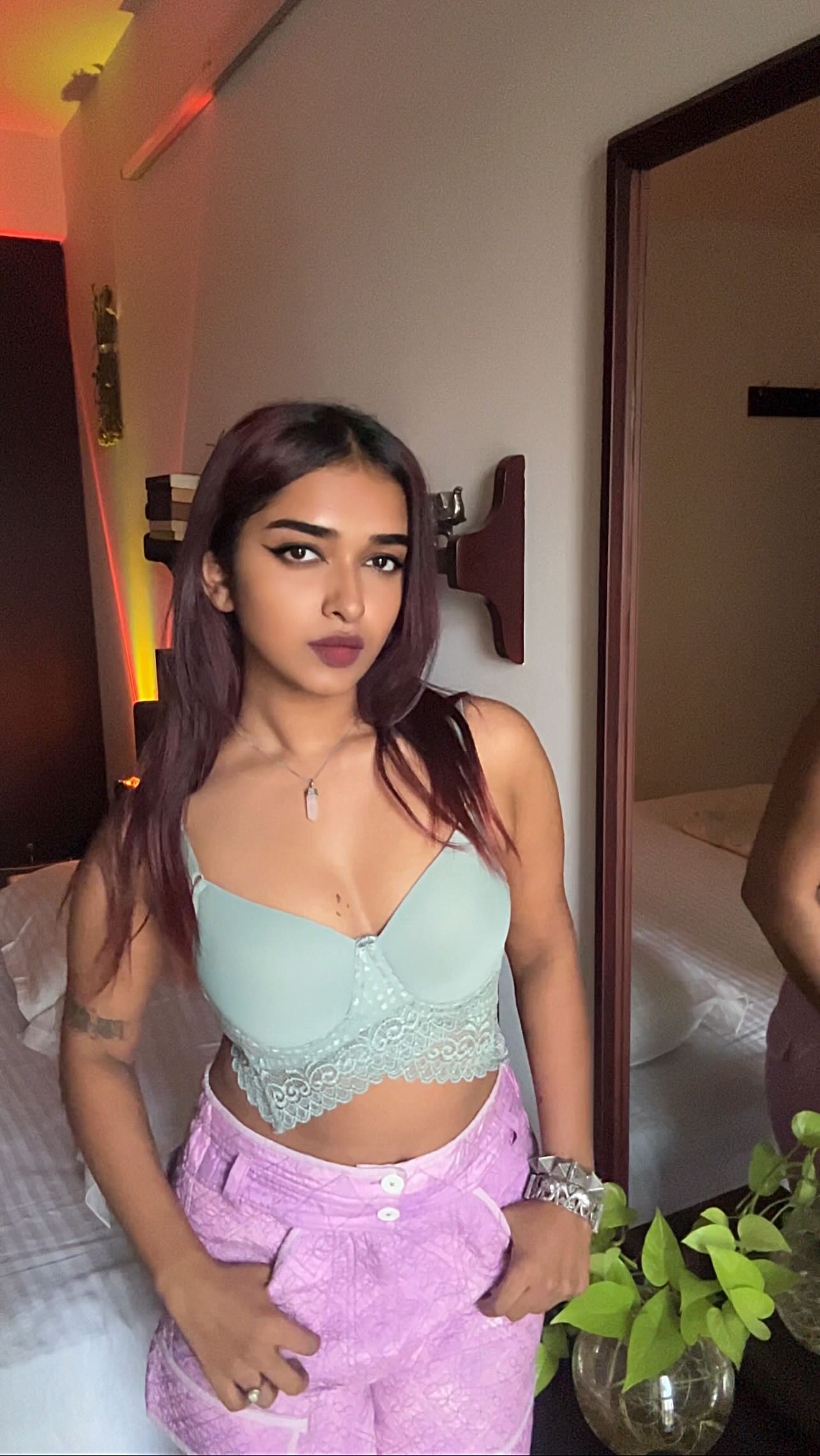 Instagram post by @_kalyaani_ for Clovia. Caption reads: obsessed with my new bralettes from clovia!....