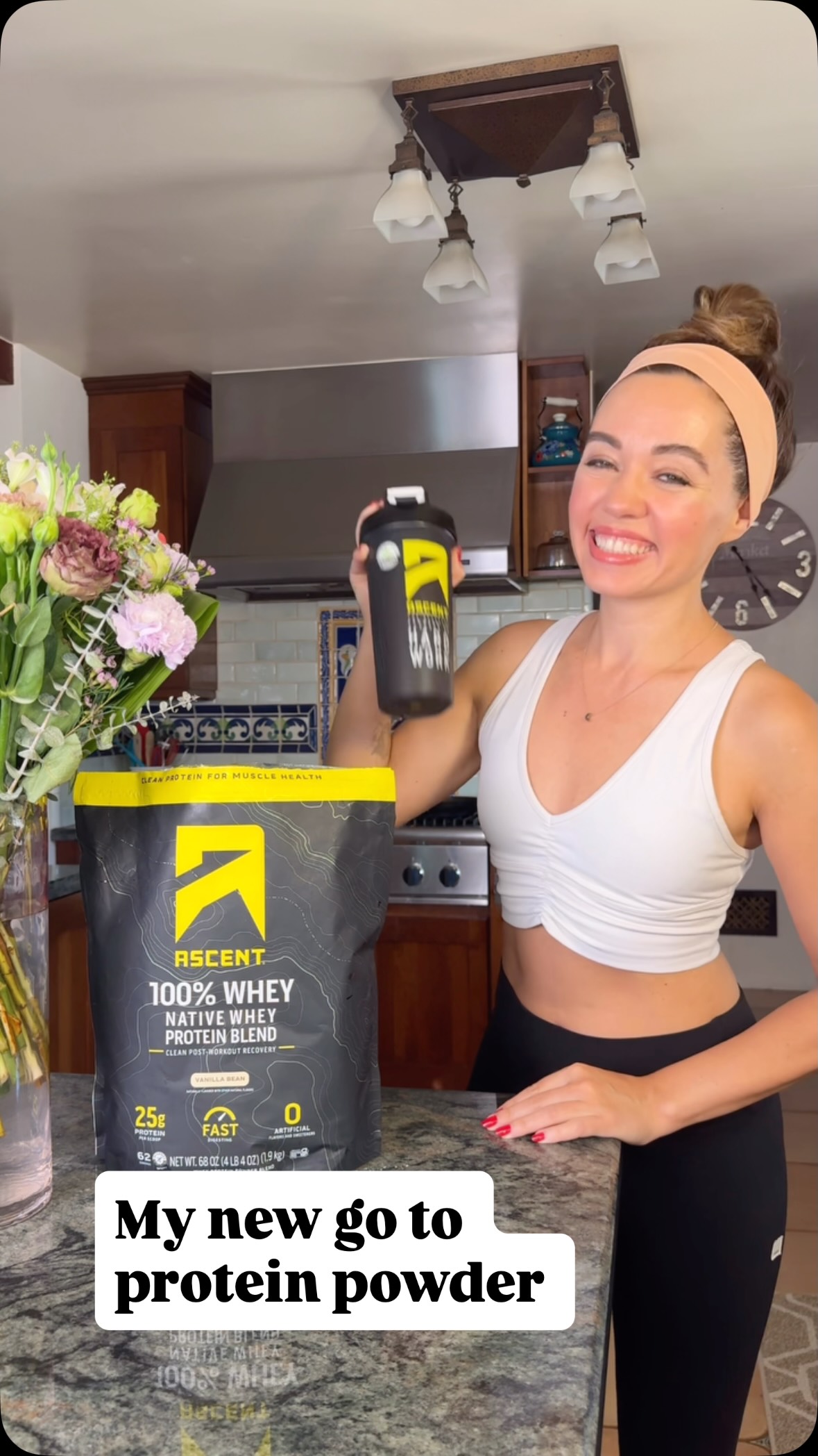 Instagram post by @nomadista_nutrition for Ascent Protein. Caption reads: #ad Come Costco shopping with me 🛒✨ I just picked....