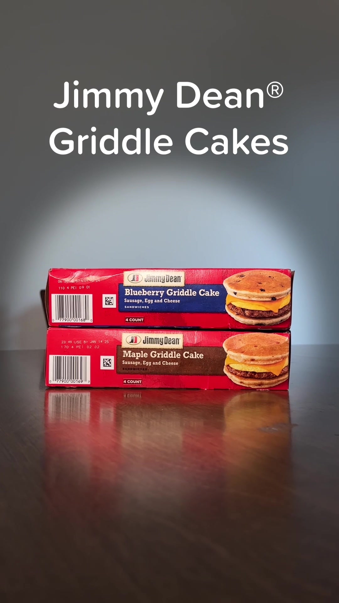 TikTok post by @addiebowley for Jimmy Dean. Caption reads: #ad I'm testing out both Jimmy Dean® Griddle Cake....