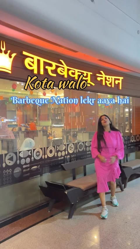 Instagram post by @swaragini31_03 for Barbeque Nation. Caption reads: Kota walo… Get Ready! 🎉
🍽 Barbeque Nation Kota....