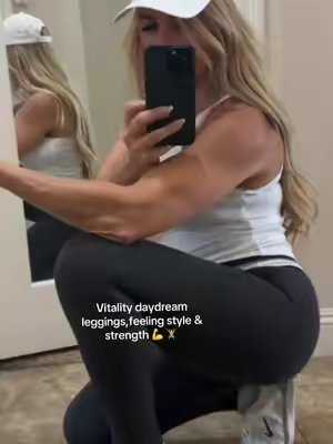 TikTok post by @bestversionvibes for Vitality. Caption reads: [...] Pilates, yoga or doing cardio!....
