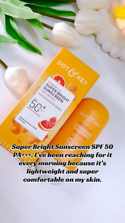 Instagram post by @beautywithmaahi for Dot & Key Skincare. Caption reads: Sun protection + healthy glow = my everyday....
