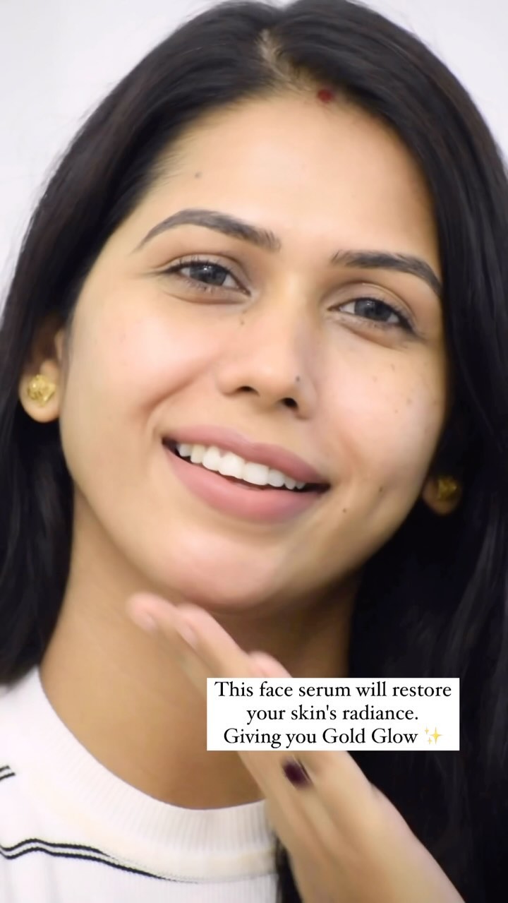 Instagram post by @divapujasingh for The Ayurveda Co.. Caption reads: This Serum will give you Glowing....