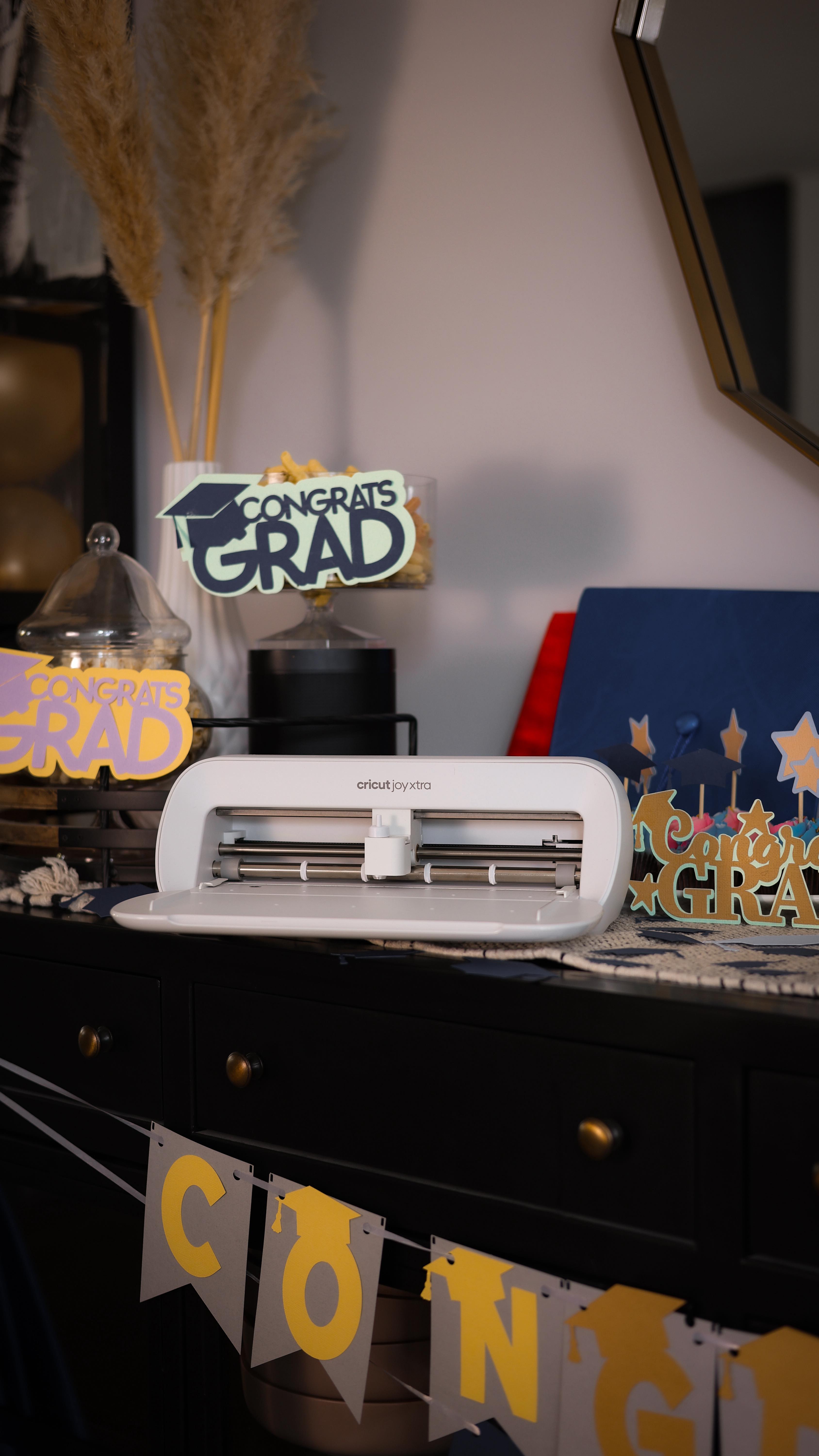 Instagram post by @unstoppable.mama for Cricut. Caption reads: Just like that we’re celebrating a graduation and....