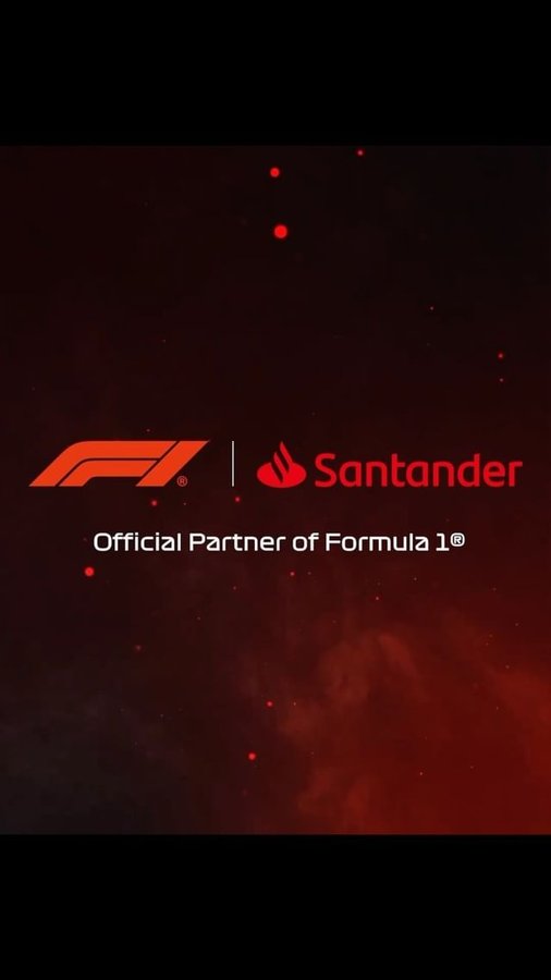 Instagram post by @formulasantander for Santander. Caption reads: Santander are an Official Partner of @f1 for the....