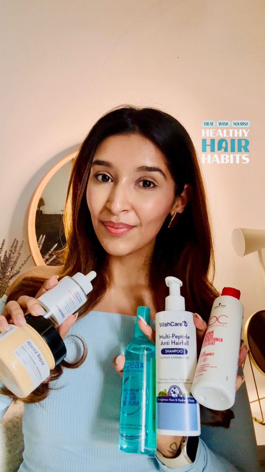 Instagram post by @honeysheth for Nykaa. Caption reads: Healthy hair habits begin with knowing what your....