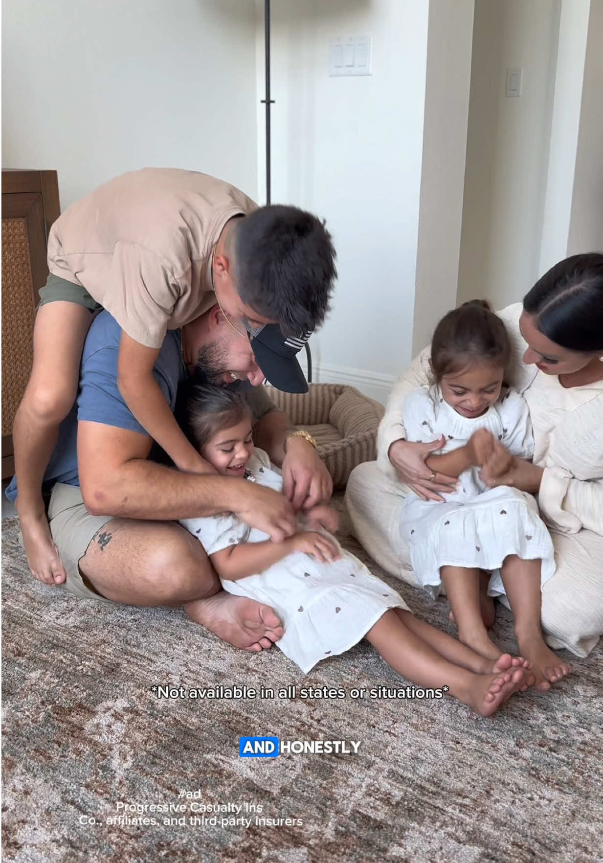 TikTok post by @thechavezfamilyy for Progressive. Caption reads: #Ad as a busy family, we’re always looking for....