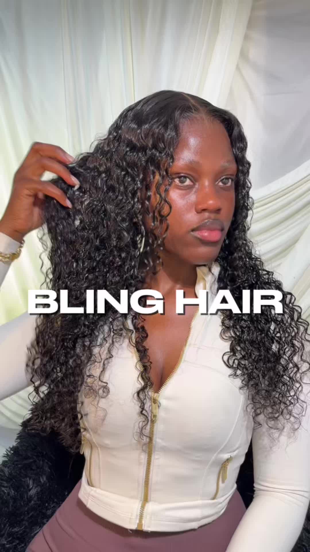 TikTok post by @thatgirlsholape for Bling Hair. Caption reads: @Bling Hair Global Official Definitely didn’t come....