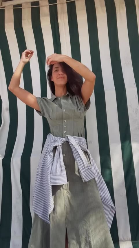 Instagram post by @aliscataldo for Marine Layer. Caption reads: Easy, breezy Cali poplin pieces from @marinelayer....