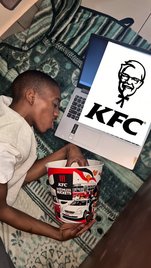 Instagram post by @milesmathonsi for KFC. Caption reads: [...] at selected stores. Don’t tell mom 👀🤫....