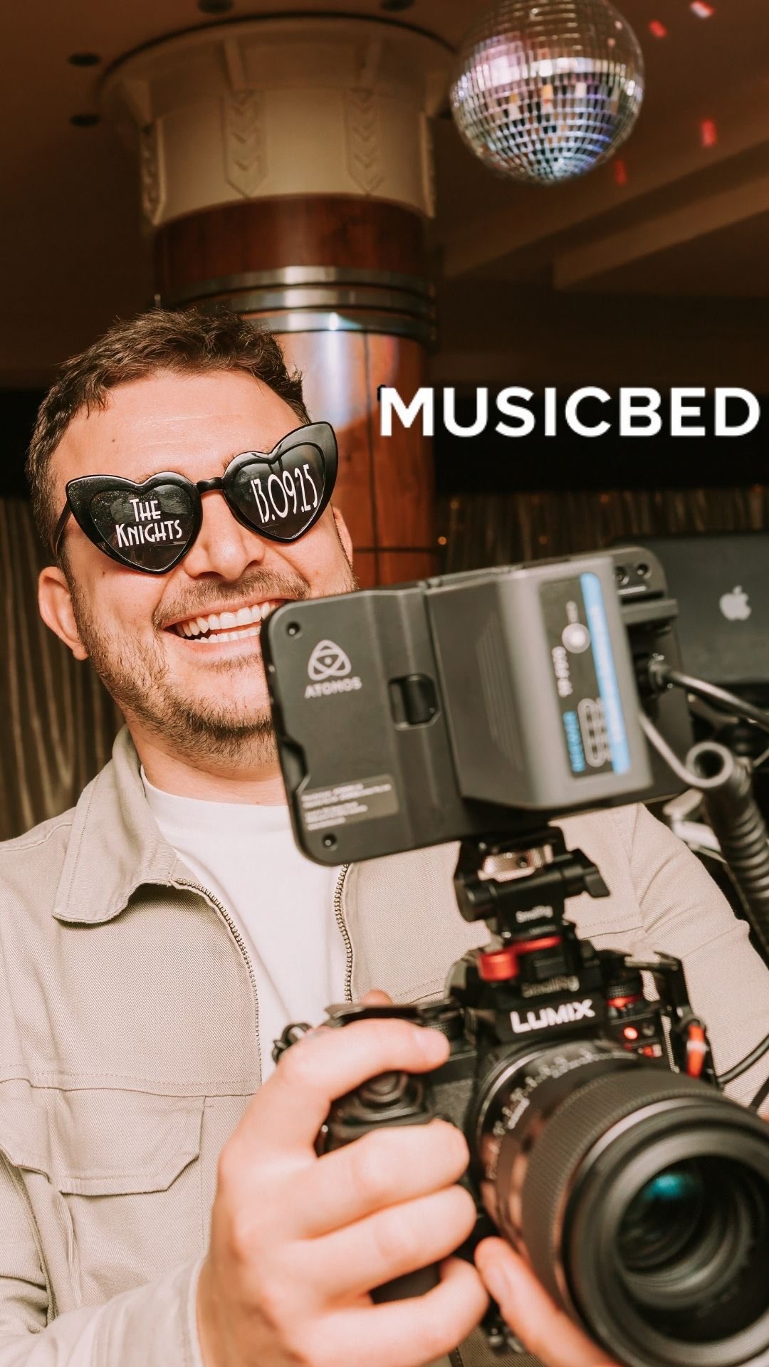 Instagram post by @rizzo.films for Musicbed. Caption reads: [...] share this with you. I am officially a....