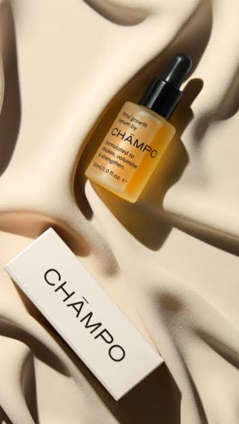 Instagram post by @taviben.kitchen for Chāmpo Haircare. Caption reads: If winter wrecks your hair, you need these ⬇️❄️💛....