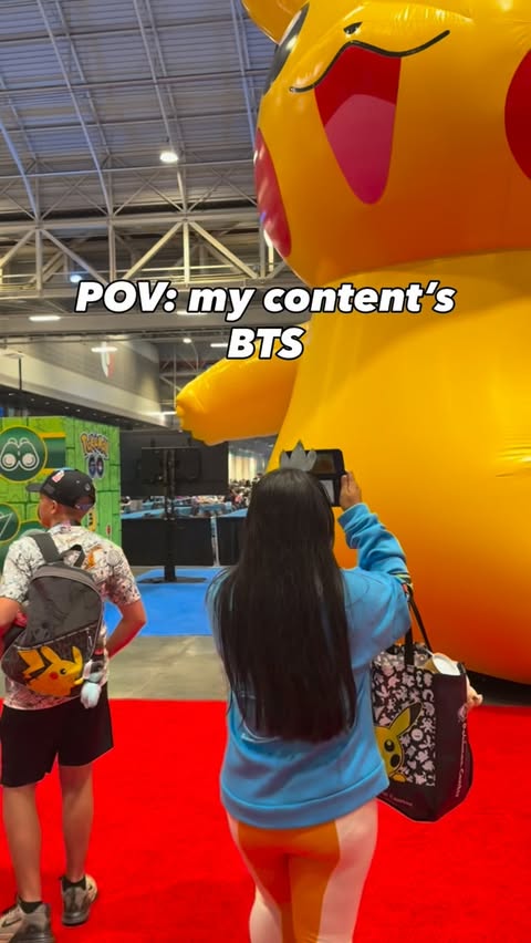 Instagram post by @itstiffanie_tv for Pokémon. Caption reads: Lots of things go on behind the scenes… 🤣 ft.....