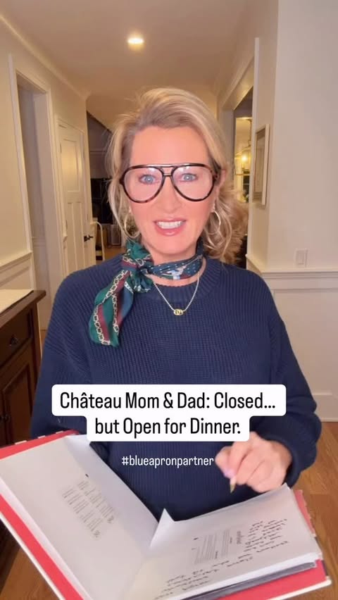 Instagram post by @catiekeogh for Blue Apron. Caption reads: The kids are back in college and Chateau Mom And....