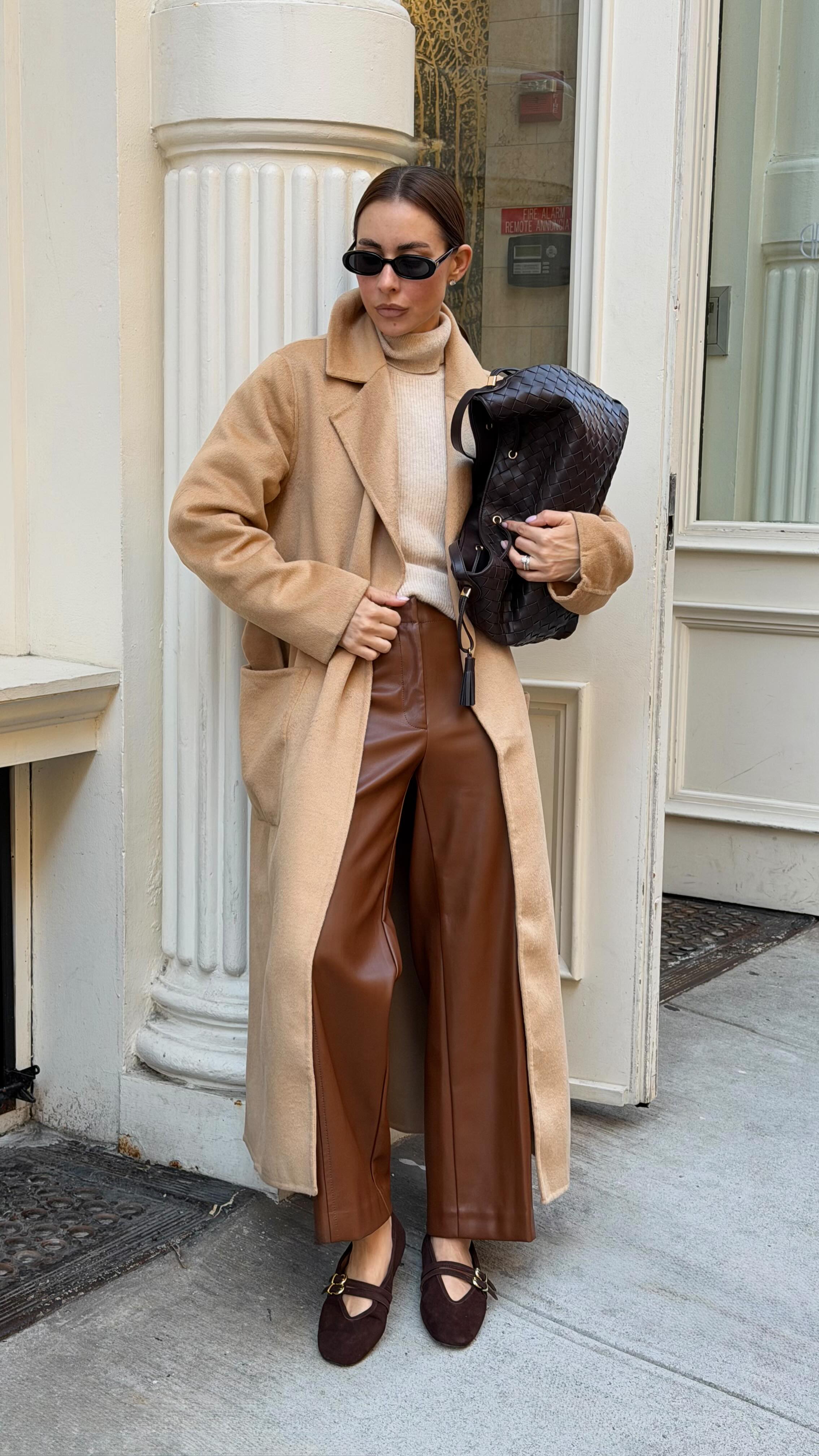 Instagram post by @madina_mariposa for Ann Taylor. Caption reads: fall outfit diary wearing @anntaylor -soft layers,....