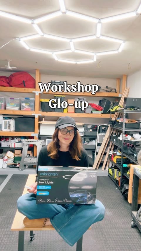 Instagram post by @letscaulkaboutit for Enbrighten. Caption reads: My garage makeover was almost complete but the....