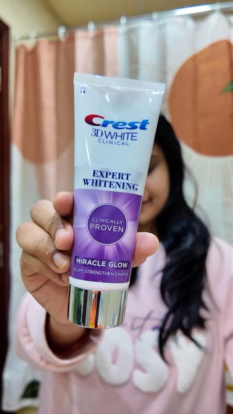 Instagram post by @sharmila_raviraj for Crest. Caption reads: [...] on enamel and safe for everyday use....