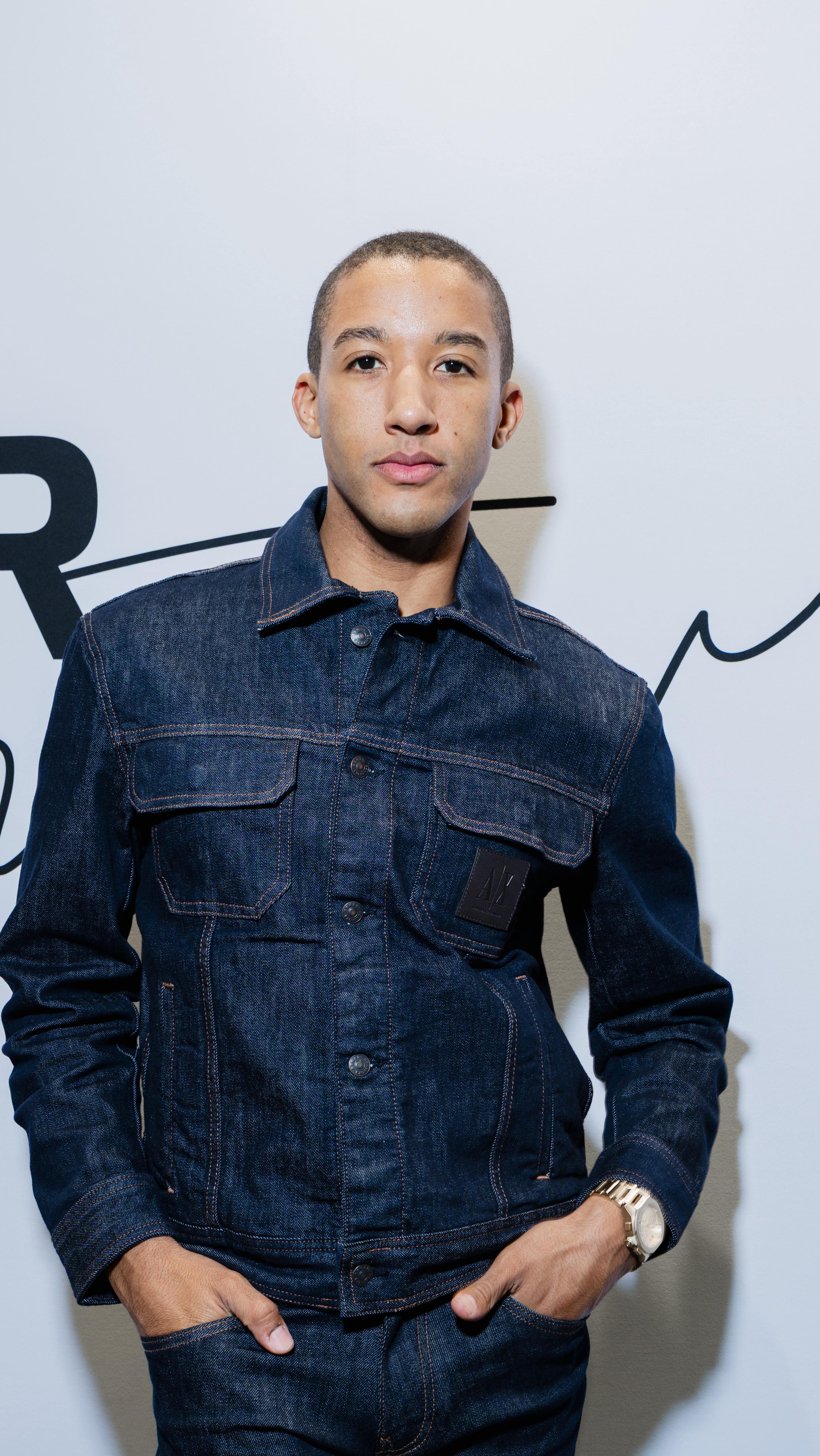 Instagram post by @theharperwatters for Armani Exchange. Caption reads: [...] the resume! Had the best night with....