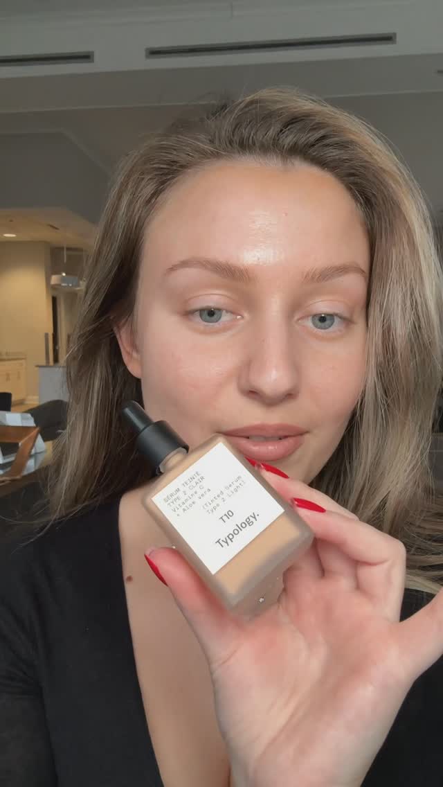 Instagram post by @ivistefanova for Typology. Caption reads: Tinted skincare that feels good and looks good!....