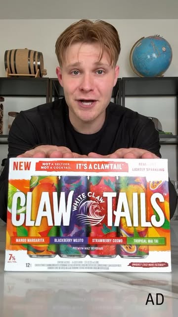 Instagram post by @timthetankofficial for White Claw. Caption reads: Trying the new @whiteclaw ClawTails Variety Pack....