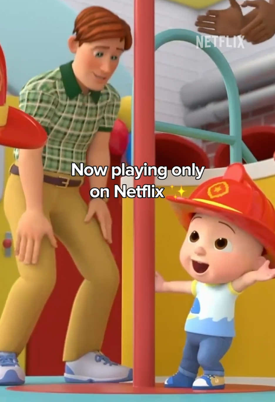 TikTok post by @cocomelon for Netflix Family. Caption reads: Join JJ and friends in all new #CoComelonLane now....