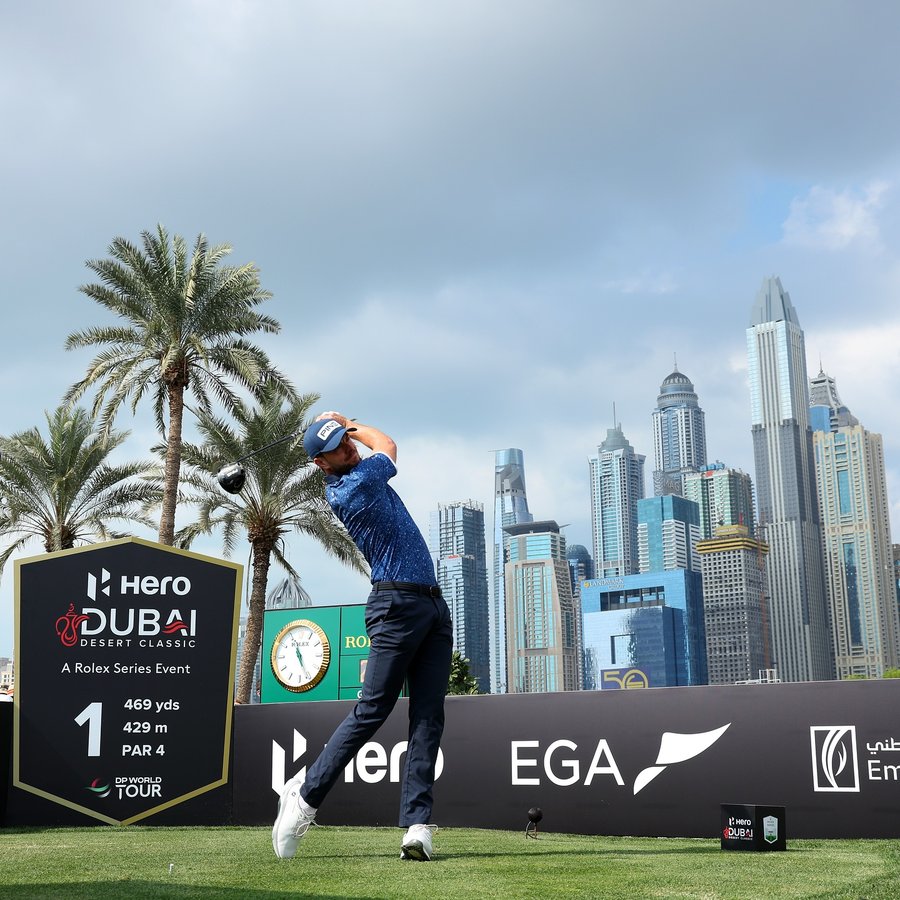 Instagram post by @lauriecanter for Titleist. Caption reads: Great week in Dubai. Thank you @dubaidcgolf....