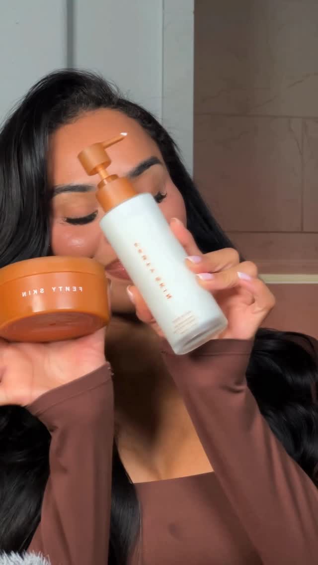 Instagram post by @veronicaellisxo for FENTY SKIN. Caption reads: @fentyskin did thier big one with this combo! The....