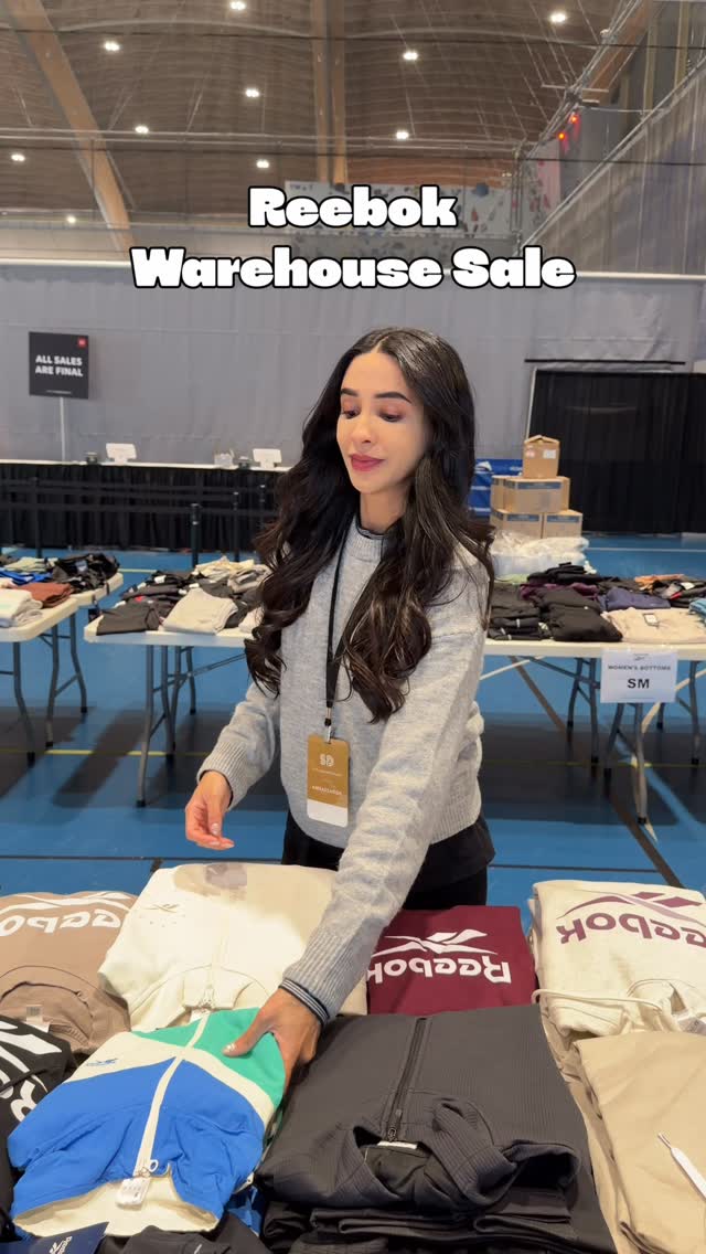 Instagram post by @zerrishmalik for Reebok. Caption reads: Here’s a sneak peek of the Reebok Warehouse Sale!....