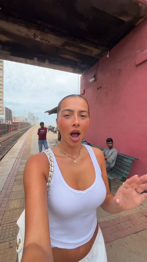 Instagram post by @miakhannn for Airalo. Caption reads: ad @airalo challenged me to explore Sri Lanka....