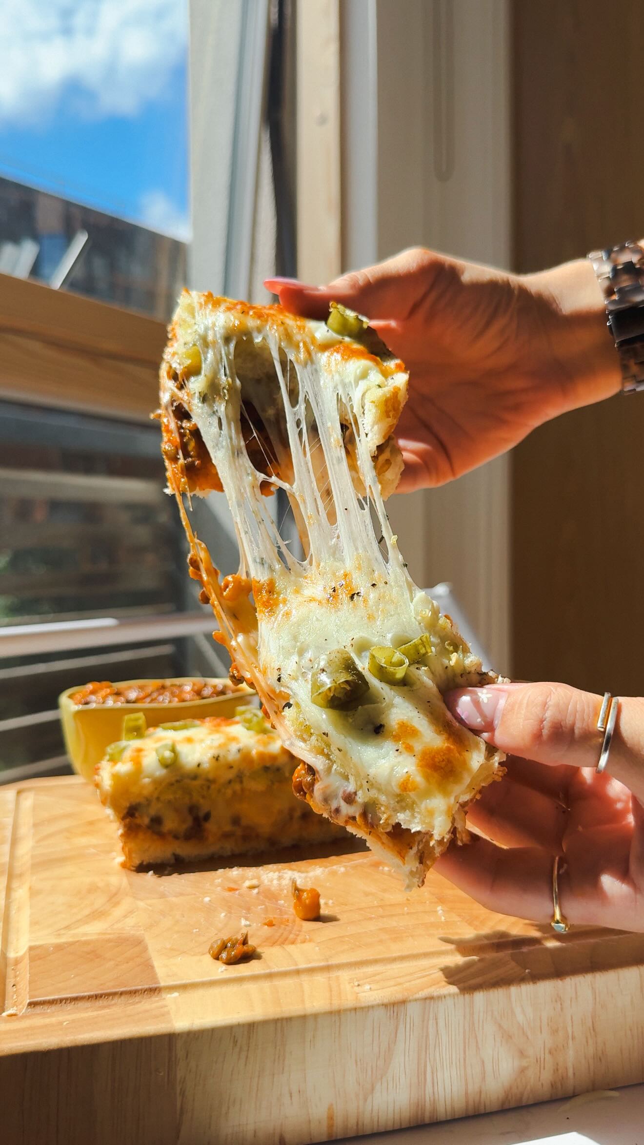 Instagram post by @emsbalance for BOL Foods. Caption reads: ad Cheesy Bolognese Toasties with @bolfoods....