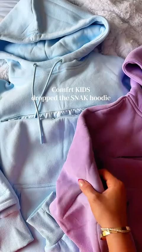 Instagram post by @therusticrosebud for Comfrt. Caption reads: [...] Mommy and me matching snack hoodies by....