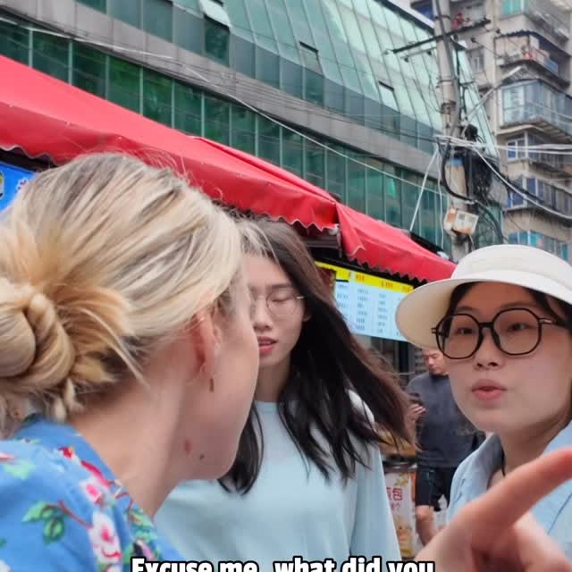 Instagram post by @blondieinchina for Rosetta Stone. Caption reads: Get out of your comfort zone! Ask locals what they....