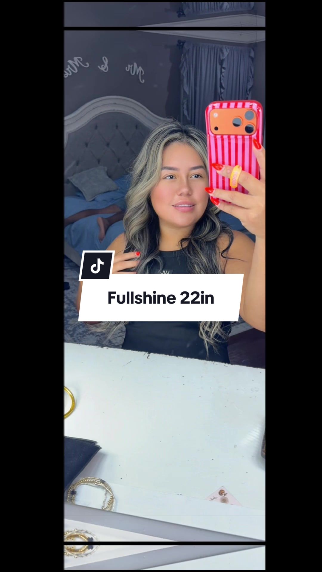 TikTok post by @anahinantos for Full Shine. Caption reads: TikTok made me try Full Shine extensions… and now....